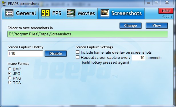 游戏录制截图软件Fraps下载、安装、使用